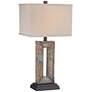 Franklin Iron Works Tahoe Rectangular Slate Table Lamp with Dimmer