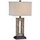 Franklin Iron Works Tahoe Rectangular Slate Table Lamp with Dimmer