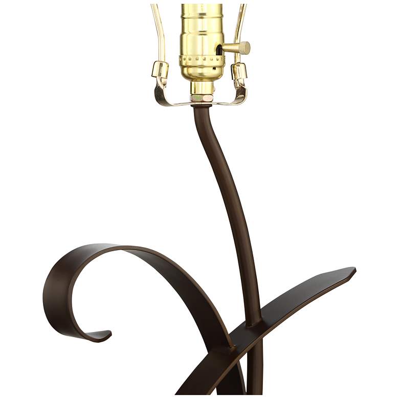 Image 4 Franklin Iron Works Teri 27" Bronze Scroll Mica Shade Table Lamp more views