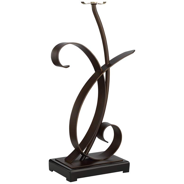 Image 5 Franklin Iron Works Teri 27" Bronze Scroll Mica Shade Table Lamp more views