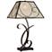 Franklin Iron Works Teri 27" Mica Shade Table Lamp with USB Dimmer
