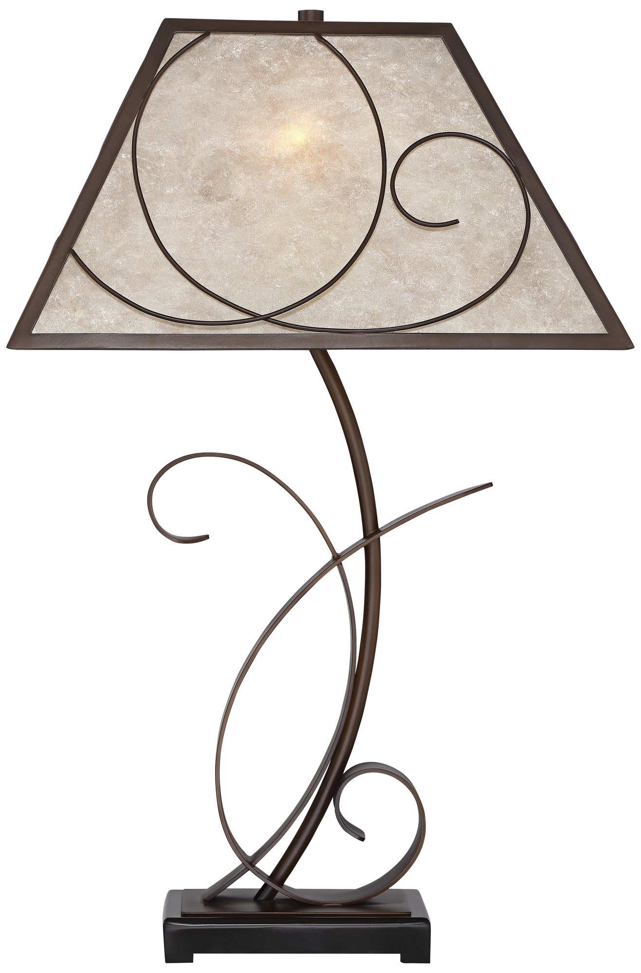 Franklin Iron Works Teri 27" Mica Shade Table Lamp with USB Dimmer