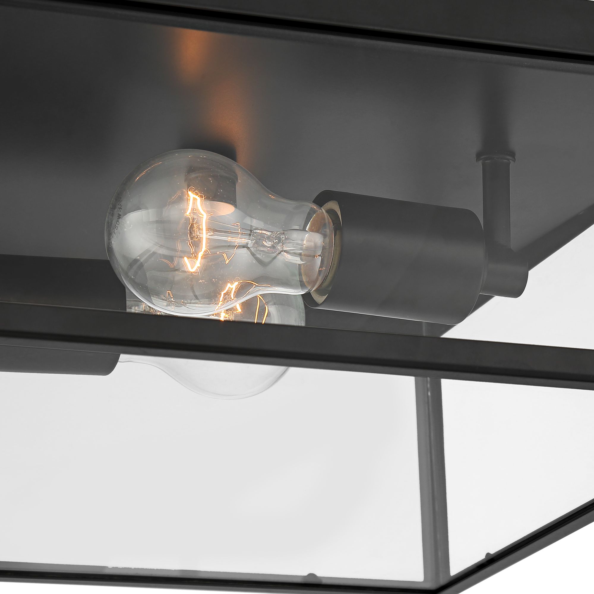 Image 3 Franklin Iron Works Titan 12" Matte Black Square Outdoor Ceiling Light more views