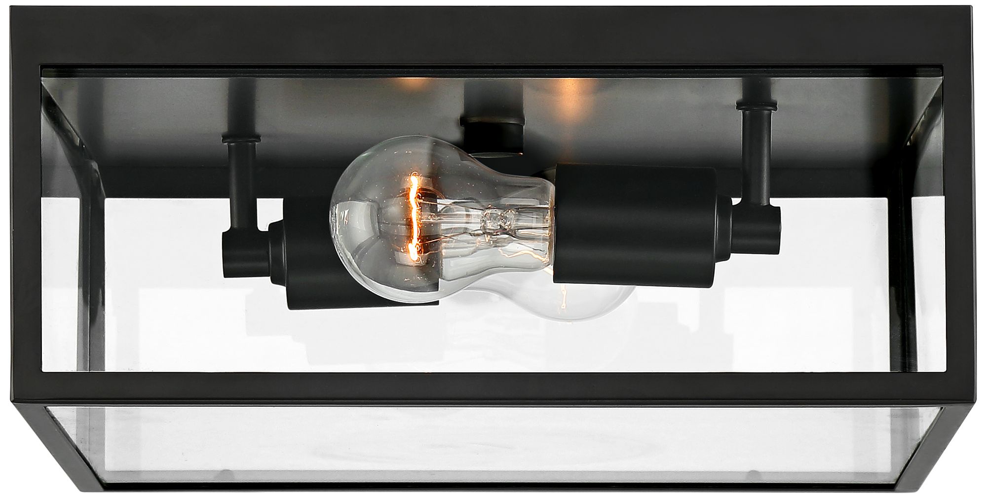 Image 5 Franklin Iron Works Titan 12" Matte Black Square Outdoor Ceiling Light more views
