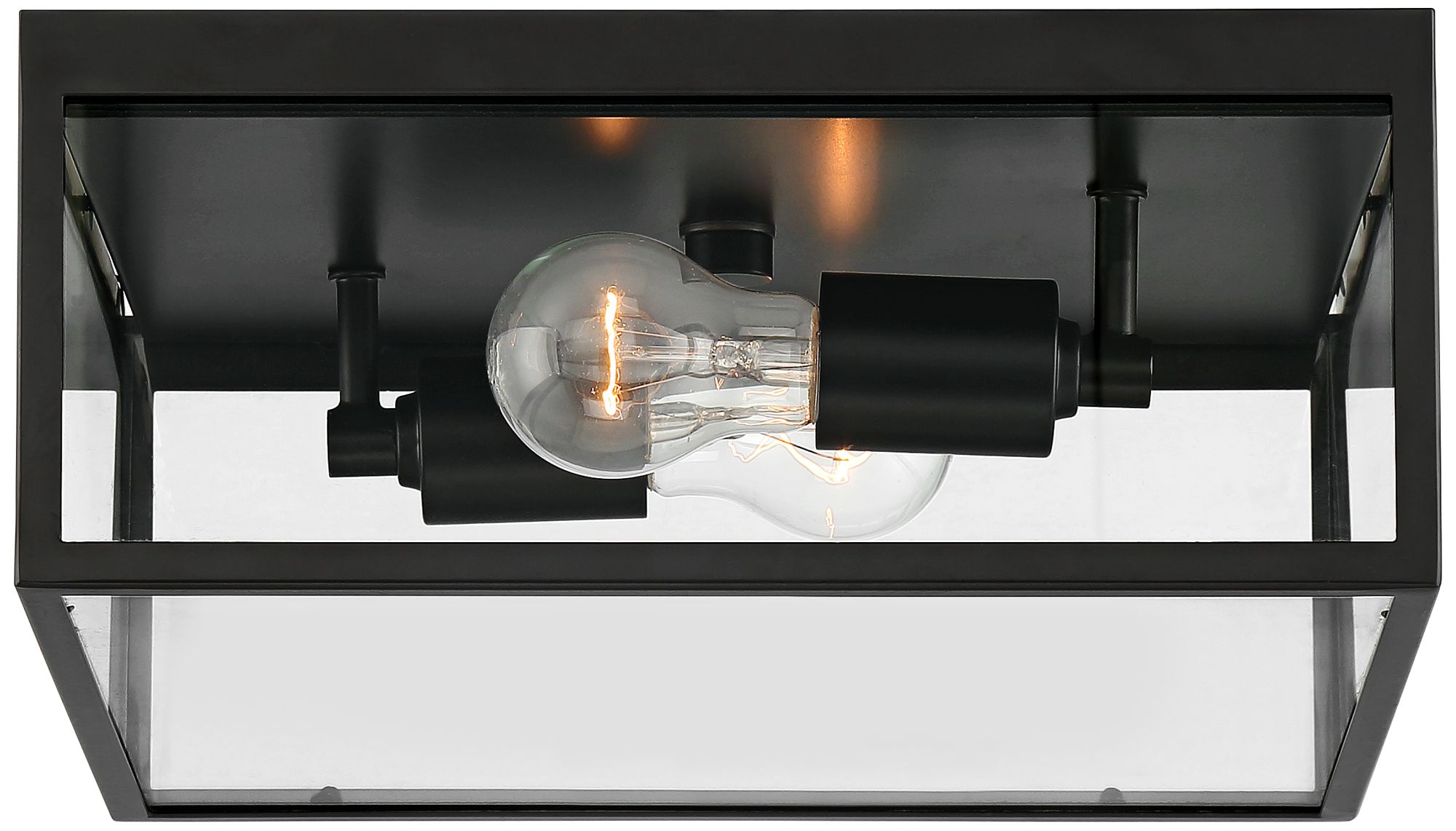 Image 7 Franklin Iron Works Titan 12" Matte Black Square Outdoor Ceiling Light more views