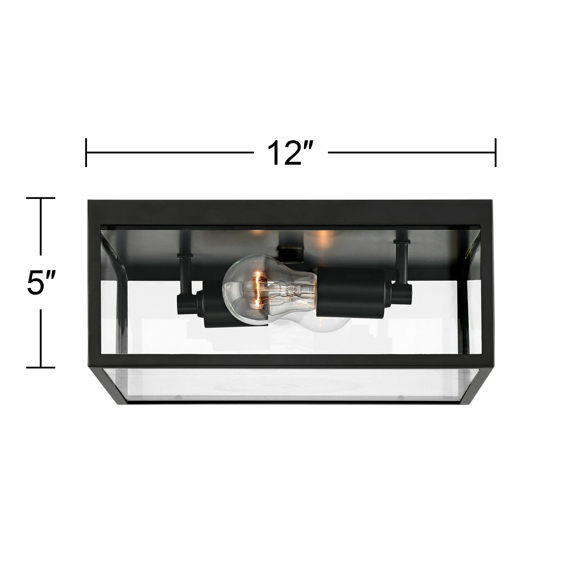 Franklin Iron Works Titan 12" Matte Black Square Outdoor Ceiling Light