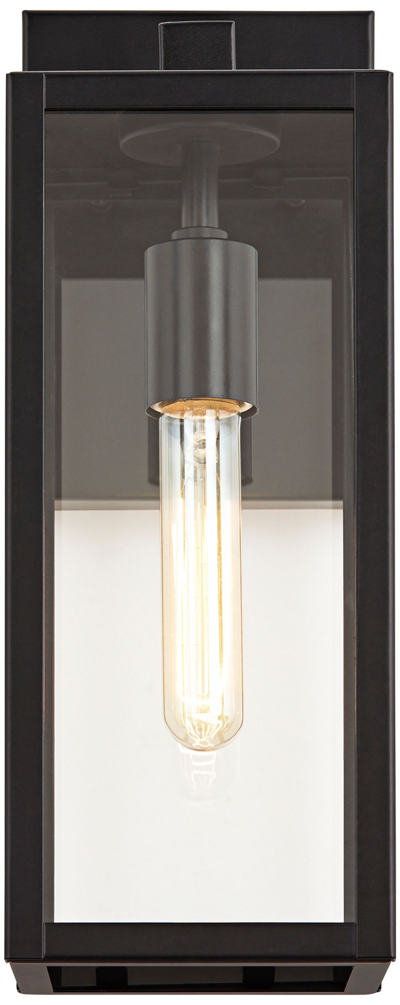 Image 7 Franklin Iron Works Titan 14 1/4" Clear Glass/Black Outdoor Wall Light more views