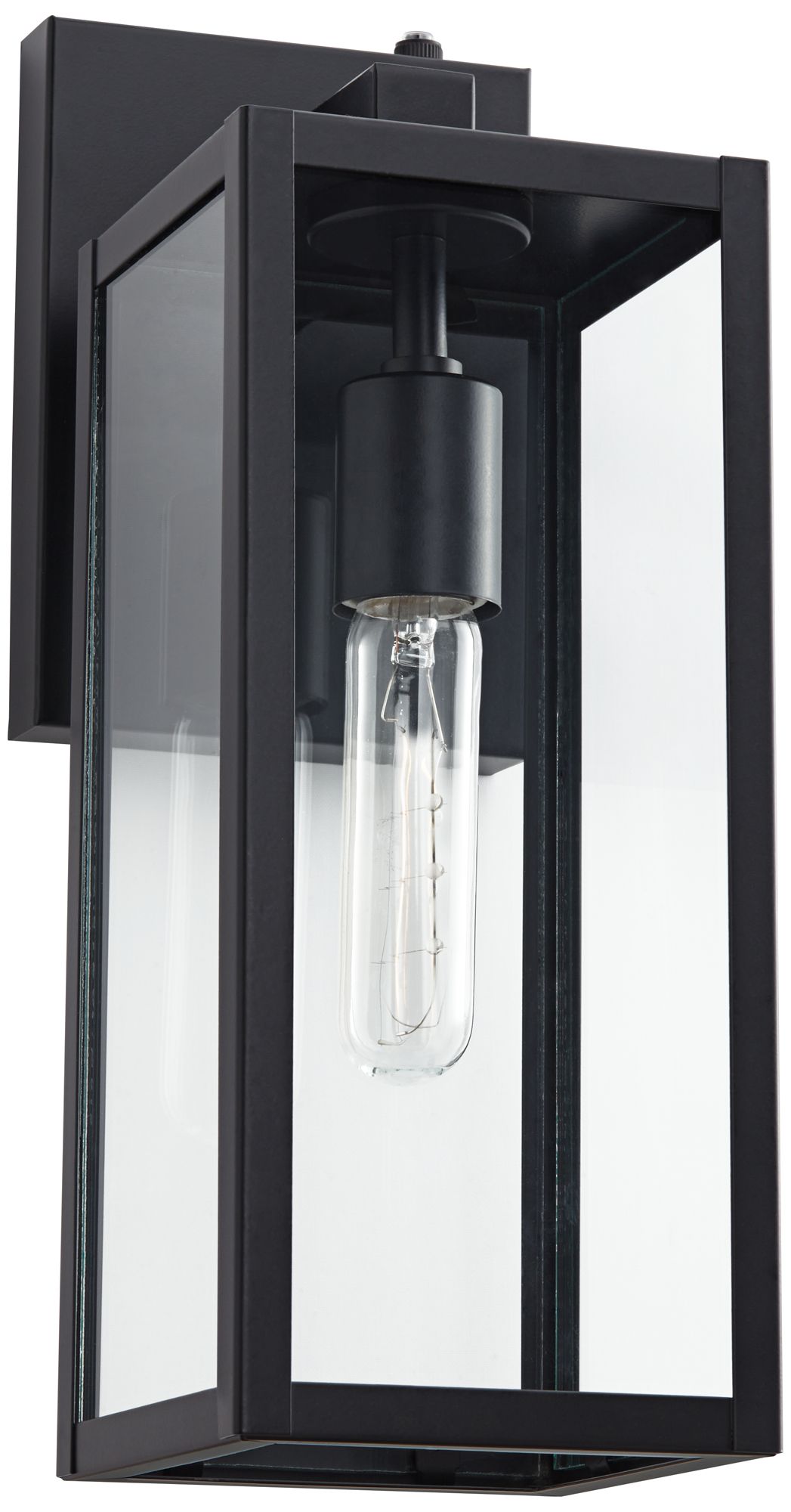 Franklin Iron Works Titan 14"H Mystic Black Dusk to Dawn Outdoor Light
