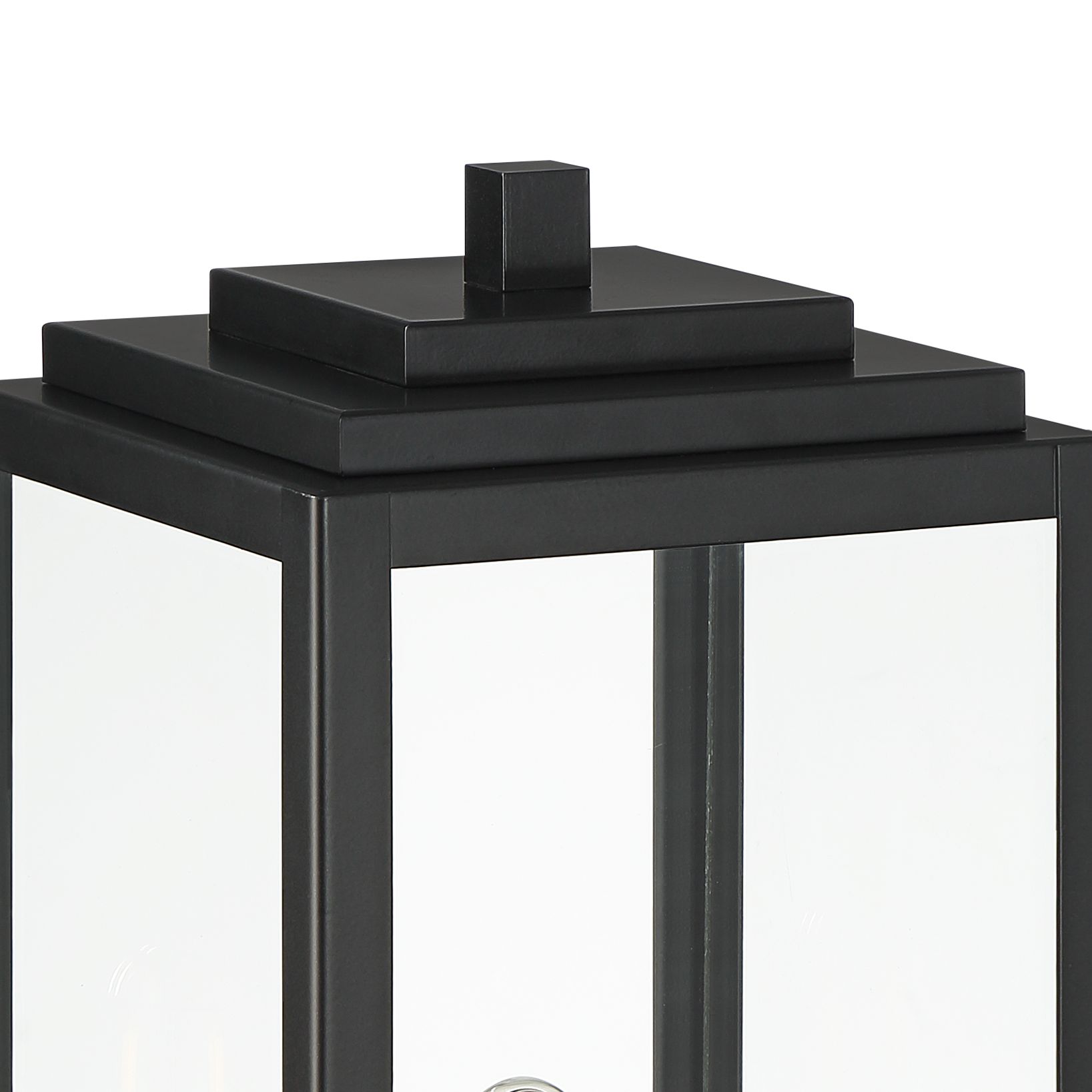 Image 4 Franklin Iron Works Titan 17" Matte Black Clear Glass Outdoor Pier Lt more views