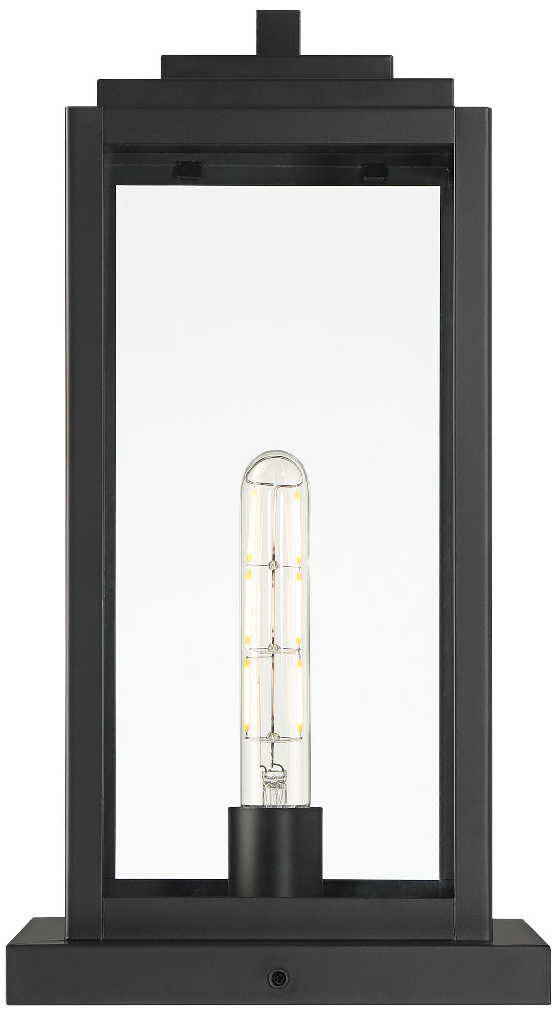 Image 6 Franklin Iron Works Titan 17" Matte Black Clear Glass Outdoor Pier Lt more views
