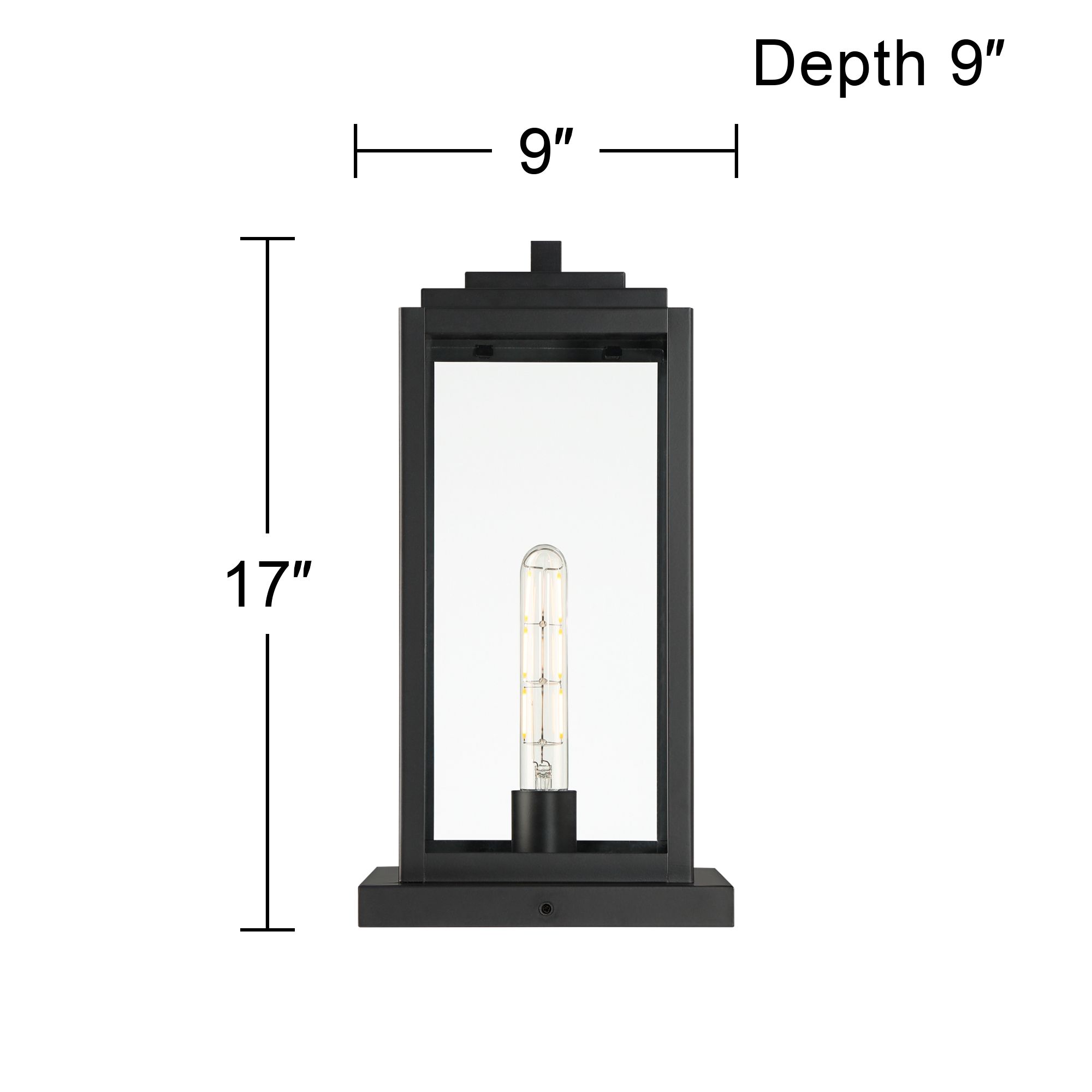 Watch A Video About the John Timberland Titan Matte Black Clear Glass Outdoor Pier Light