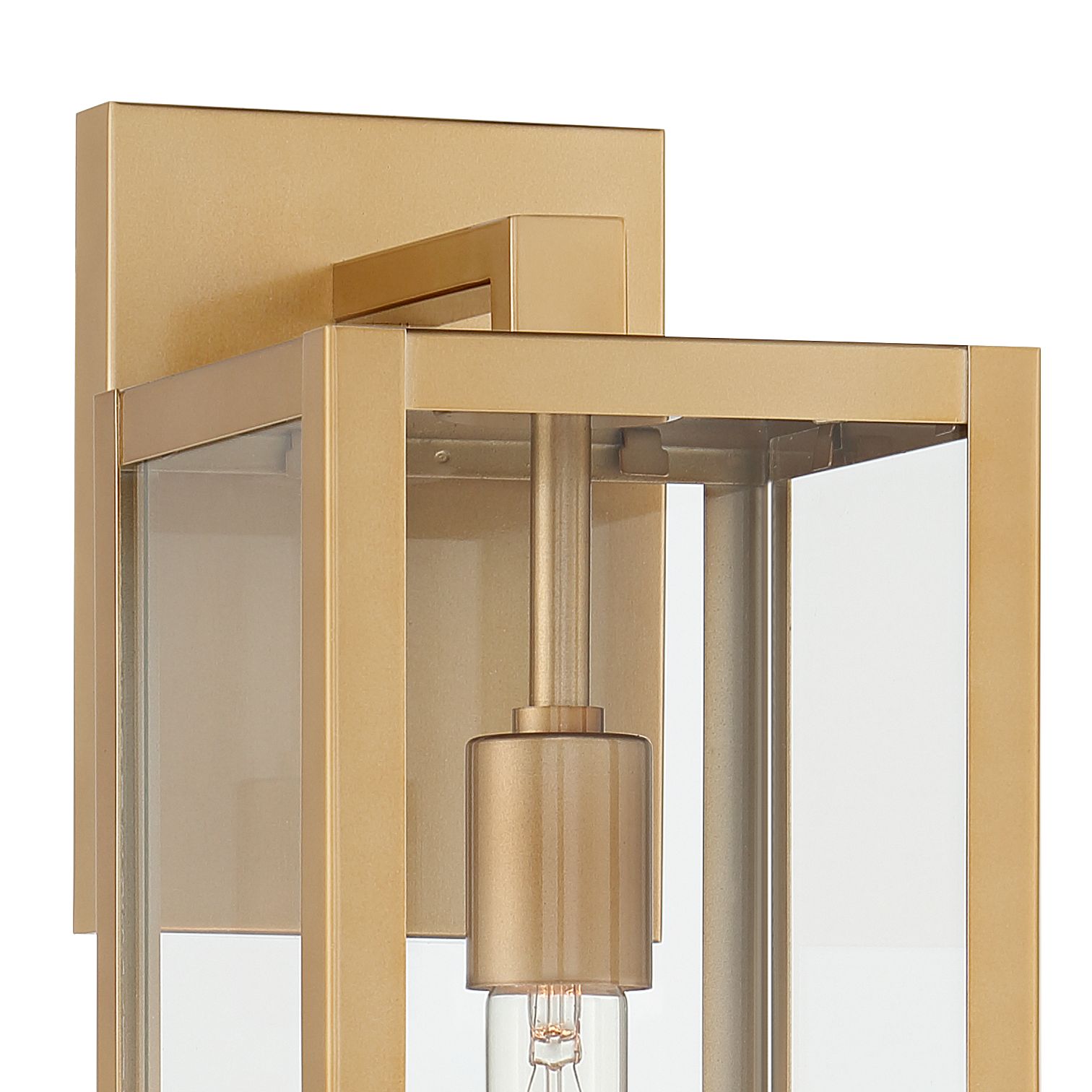 Image 4 Franklin Iron Works Titan 17" Soft Gold Clear Glass Outdoor Wall Light more views