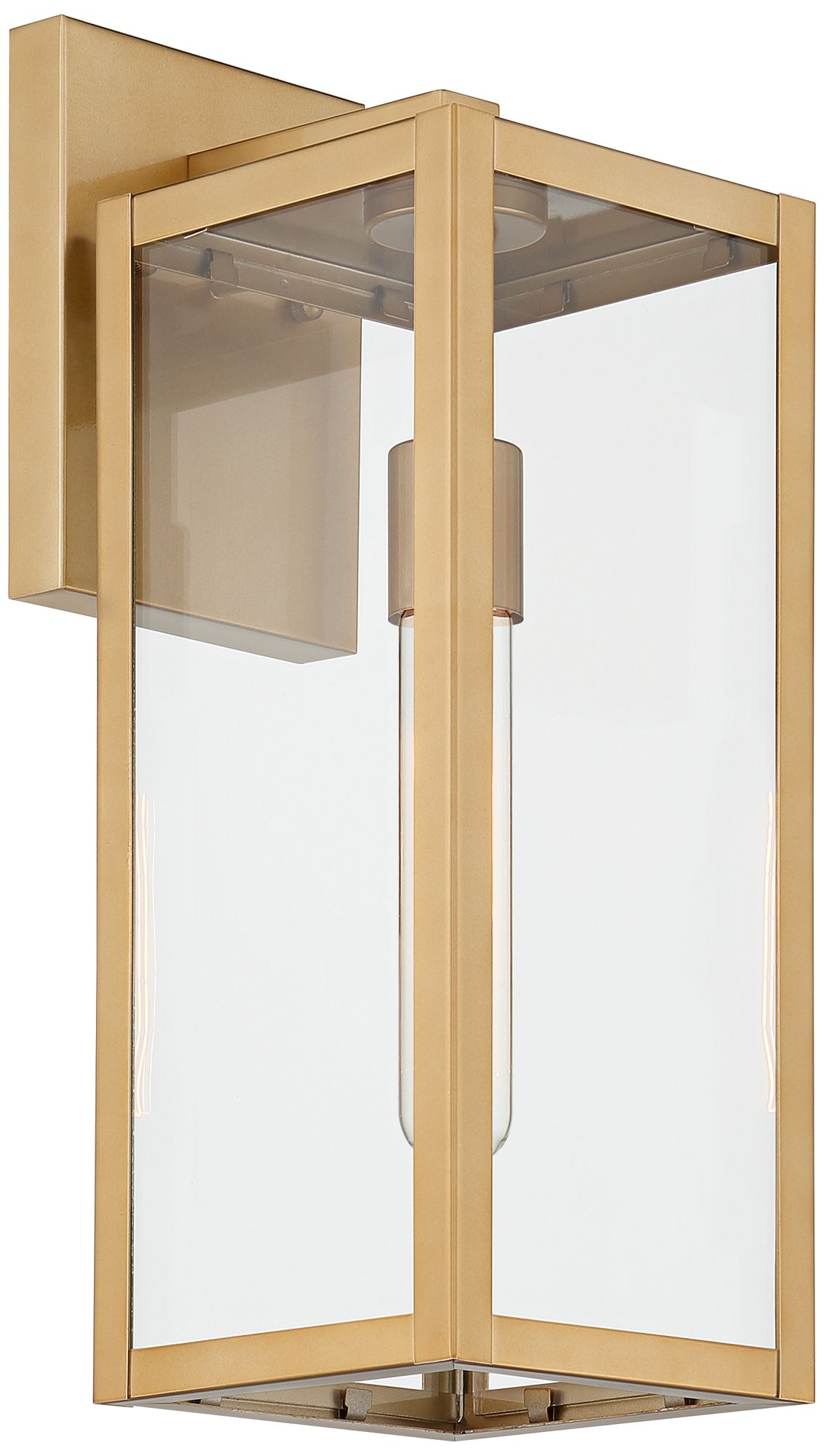 Image 6 Franklin Iron Works Titan 17" Soft Gold Clear Glass Outdoor Wall Light more views