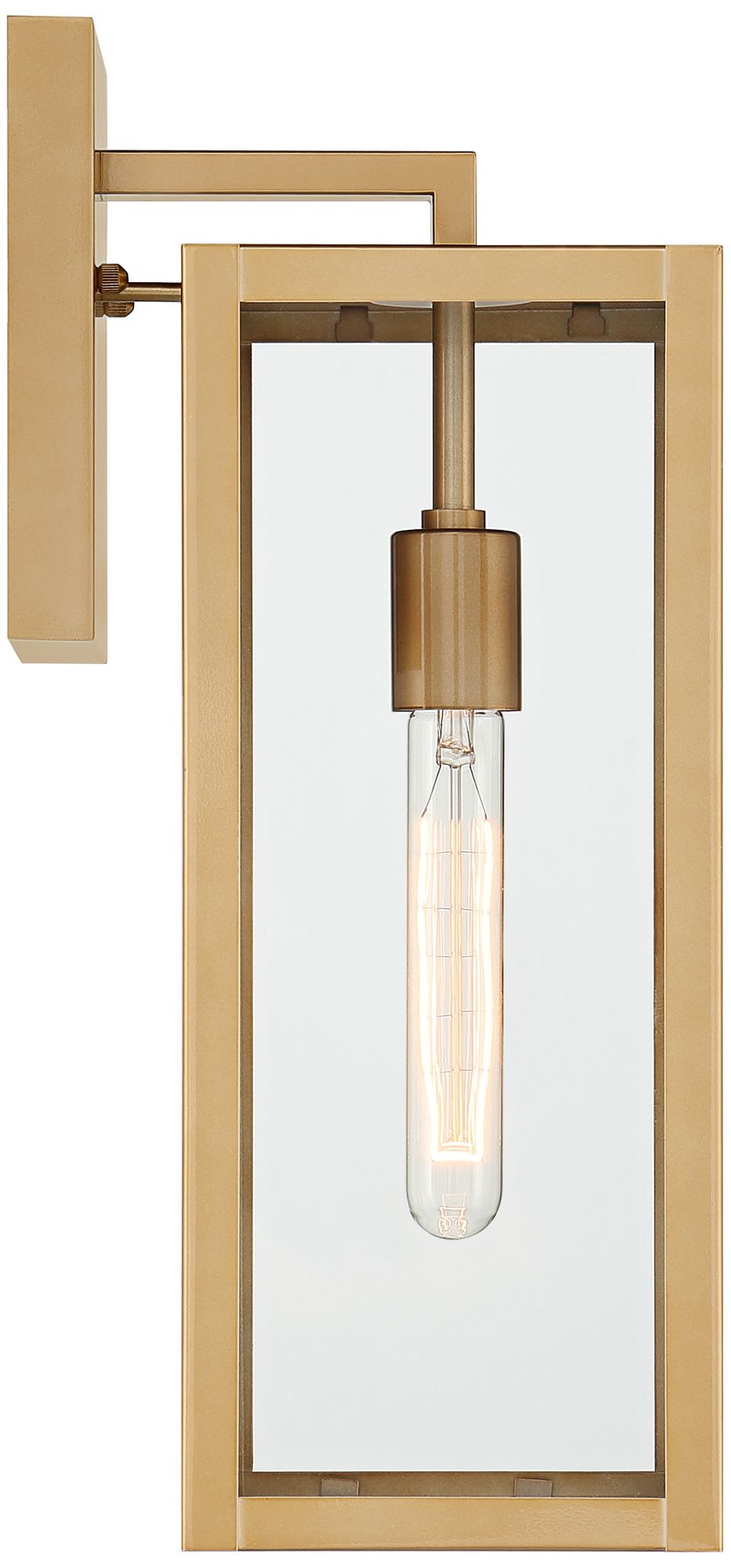 Watch A Video About the John Timberland Titan Soft Gold Clear Glass Outdoor Wall Light