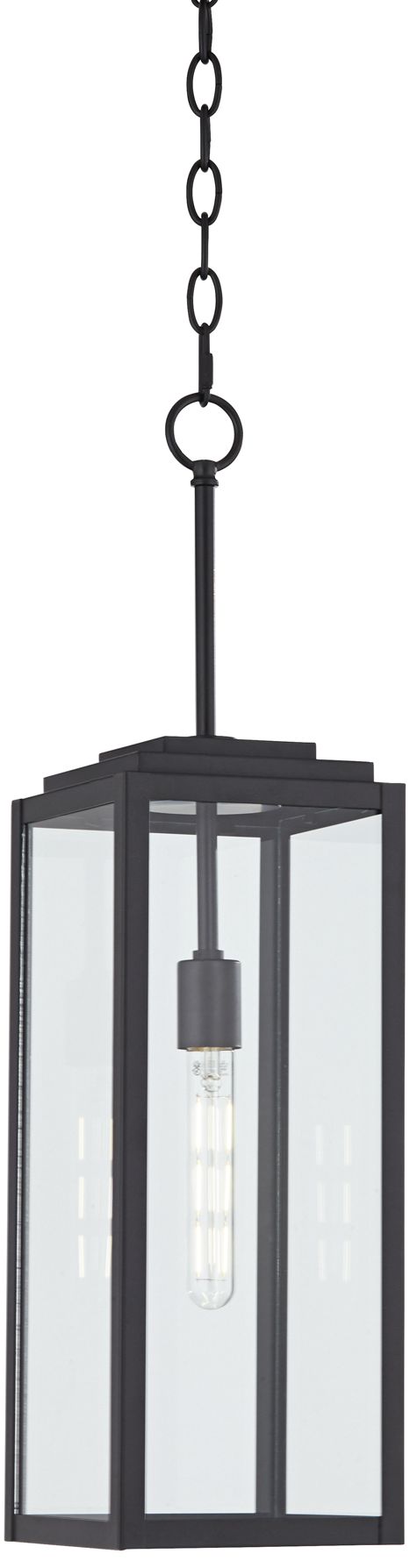 Image 3 Franklin Iron Works Titan 27 1/4" Mystic Black Rectangular Hanging Lt