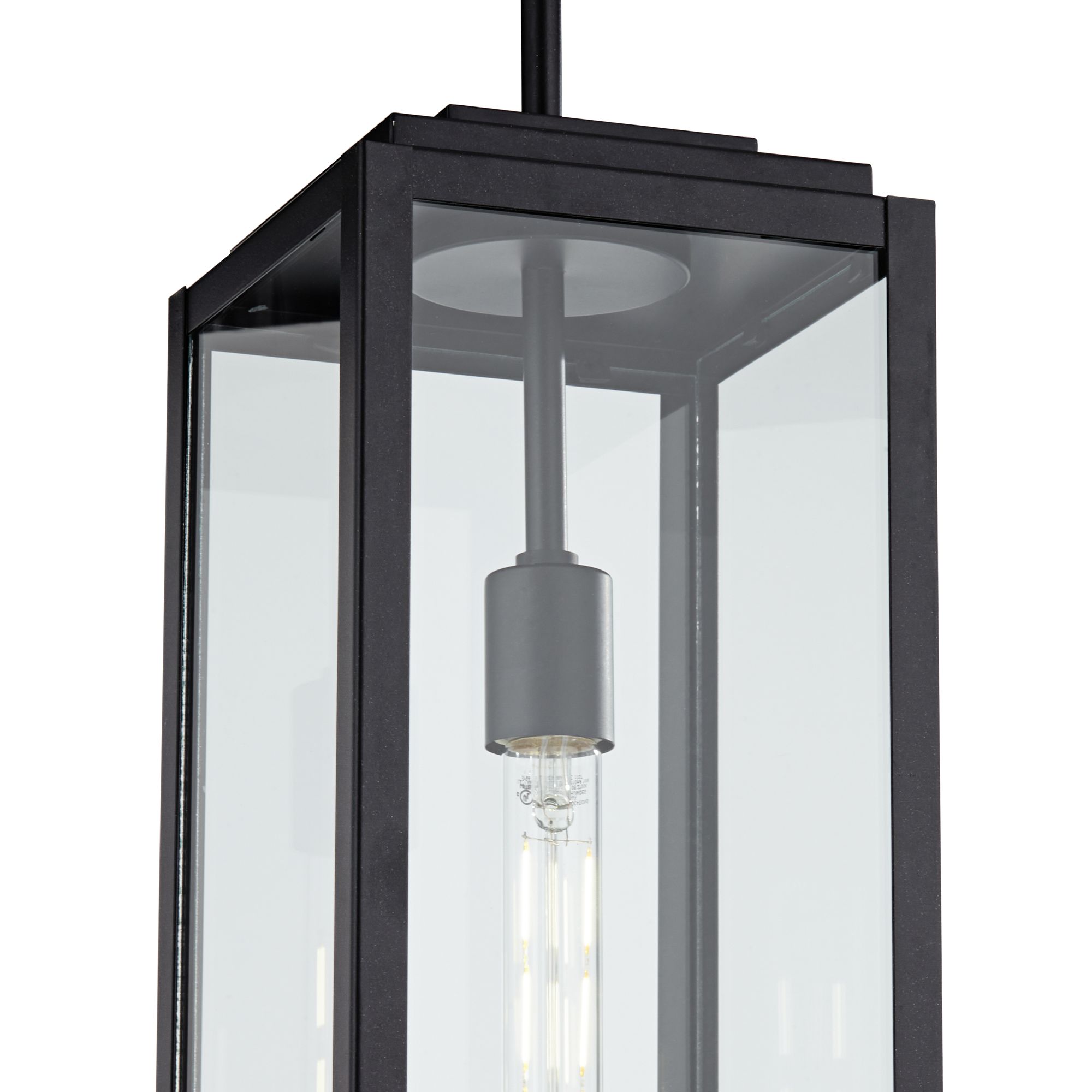 Image 4 Franklin Iron Works Titan 27 1/4" Mystic Black Rectangular Hanging Lt more views