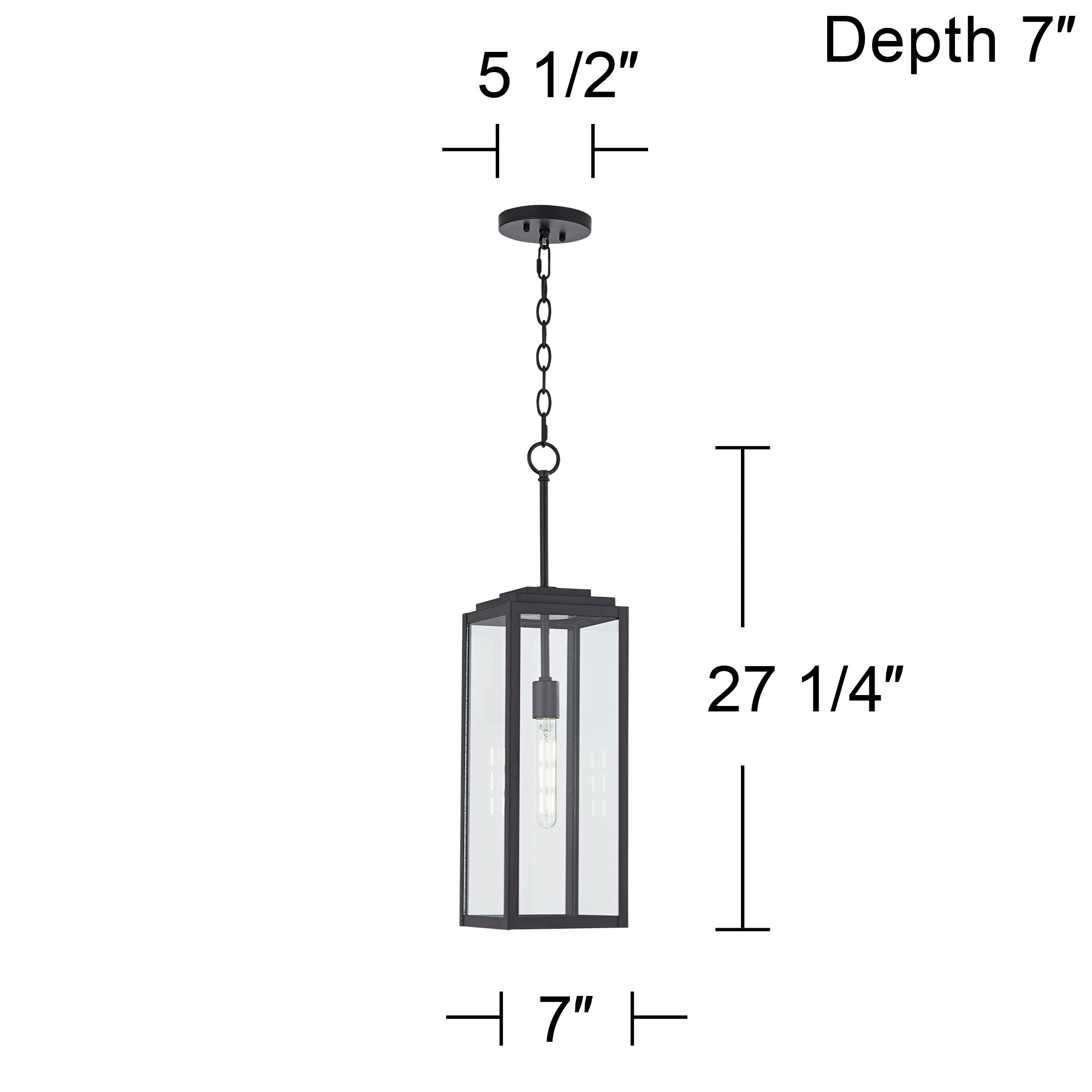 Watch A Video About the John Timberland Titan Mystic Black Rectangular Hanging Light