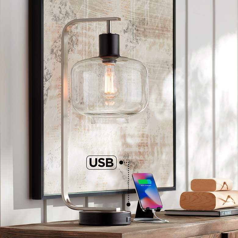 Image 1 Franklin Iron Works Tobias Industrial Table Lamp