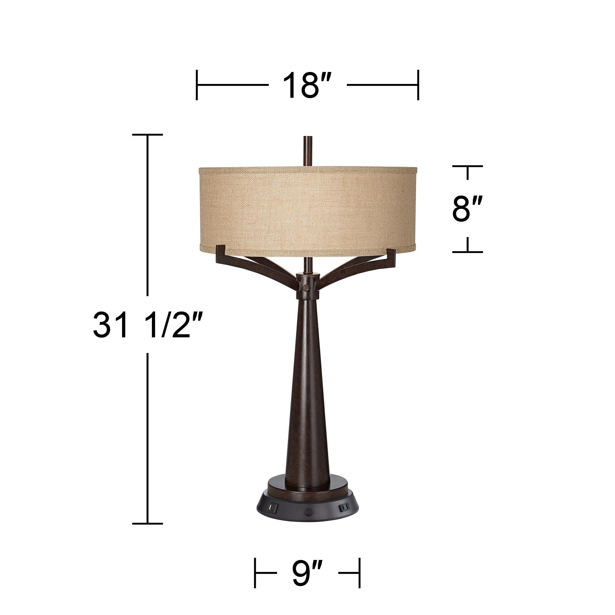 Image 7 Franklin Iron Works Tremont 31 1/2" Bronze Lamp with Workstation Base more views