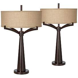 Image3 of Franklin Iron Works Tremont 31 1/2" Bronze Iron Table Lamps Set of 2