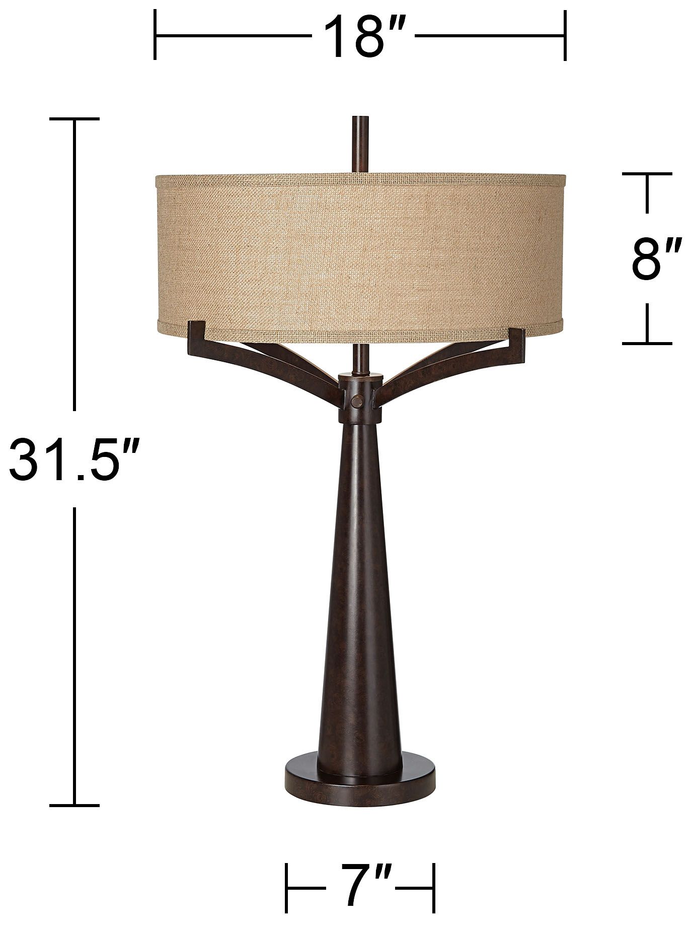 Franklin Iron Works Tremont 31 1/2" Bronze Iron Table Lamps Set of 2 in scene