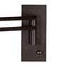 Thumbnail4 of Franklin Iron Works Tremont Bronze and Burlap Plug-In Swing Arm Wall Lamp more views