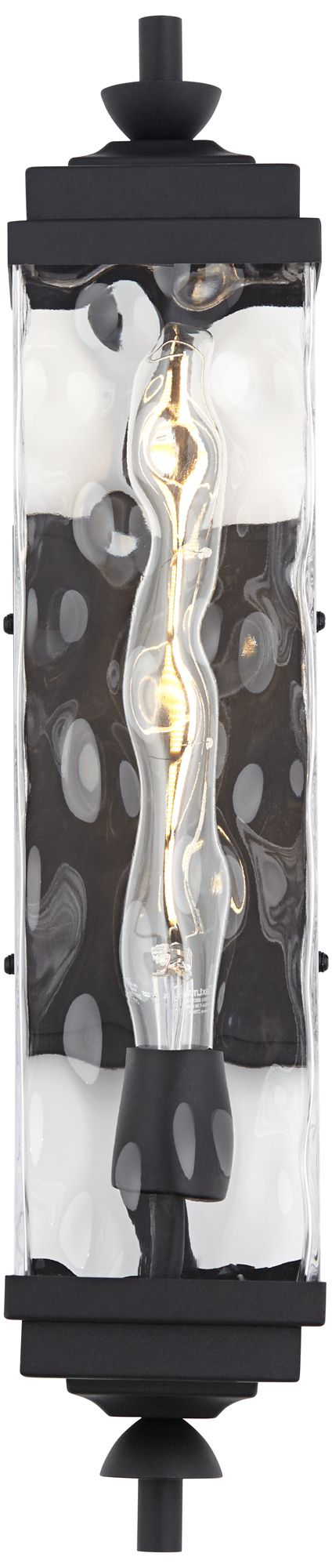 Watch A Video About the John Timberland Valentino Black and Water Glass Outdoor Wall Light