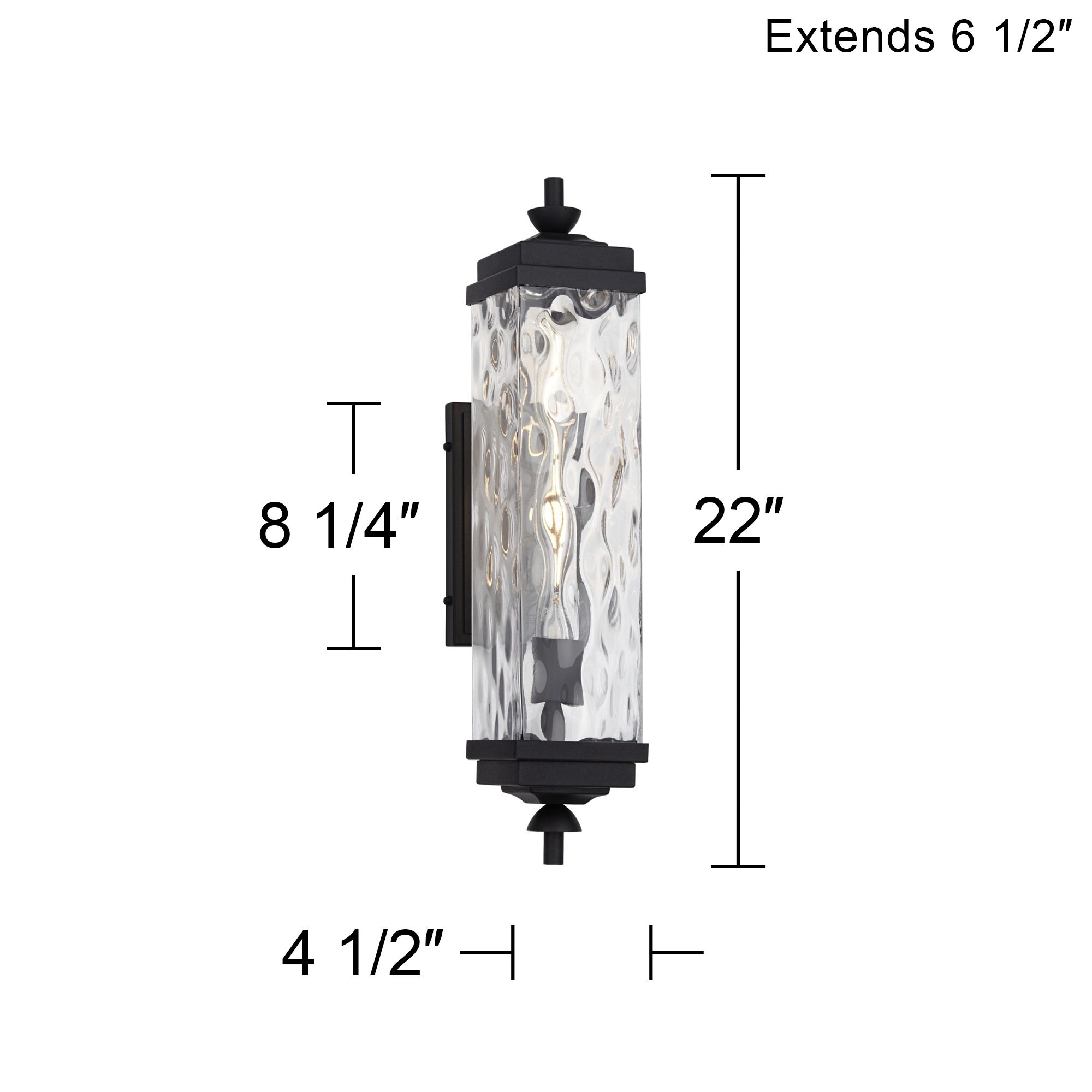 Watch A Video About the John Timberland Valentino Black and Water Glass Outdoor Wall Light