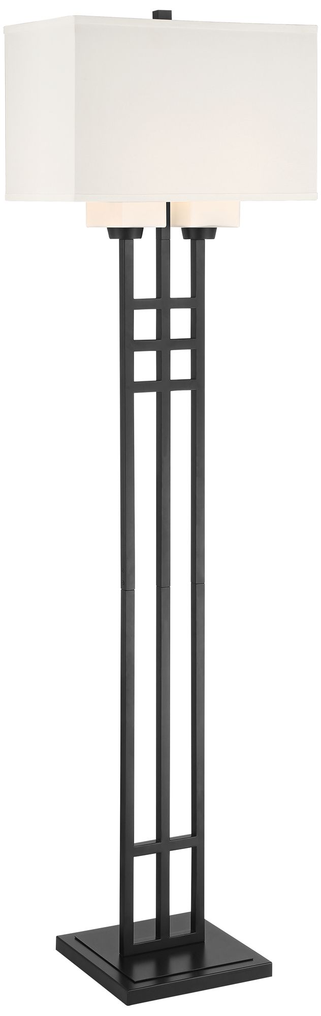 Image 2 Franklin Iron Works Ventano 64" High 2-Light Matte Black Floor Lamp