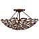 Franklin Iron Works Viera 20" Bronze Crystal Semi-Flush Ceiling Light