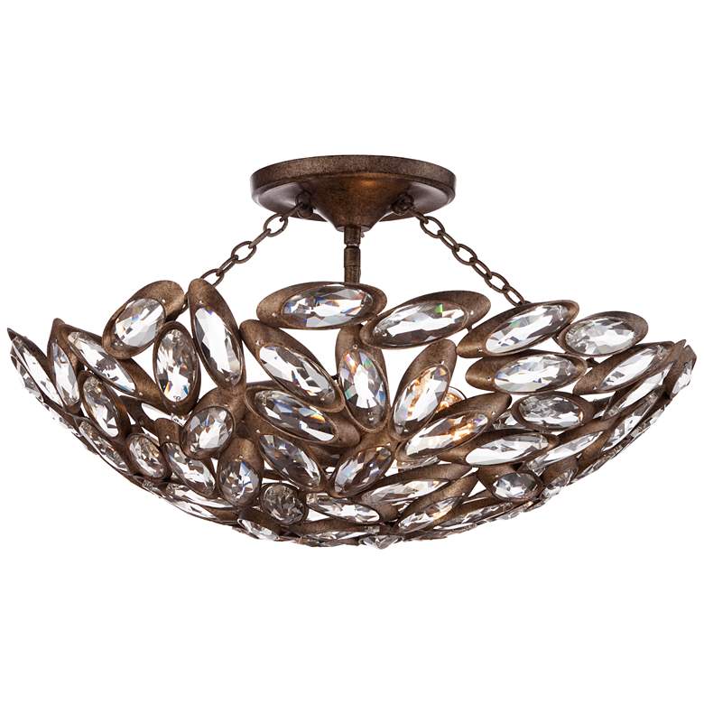 Image 4 Franklin Iron Works Viera 20 inch Bronze Crystal Semi-Flush Ceiling Light more views