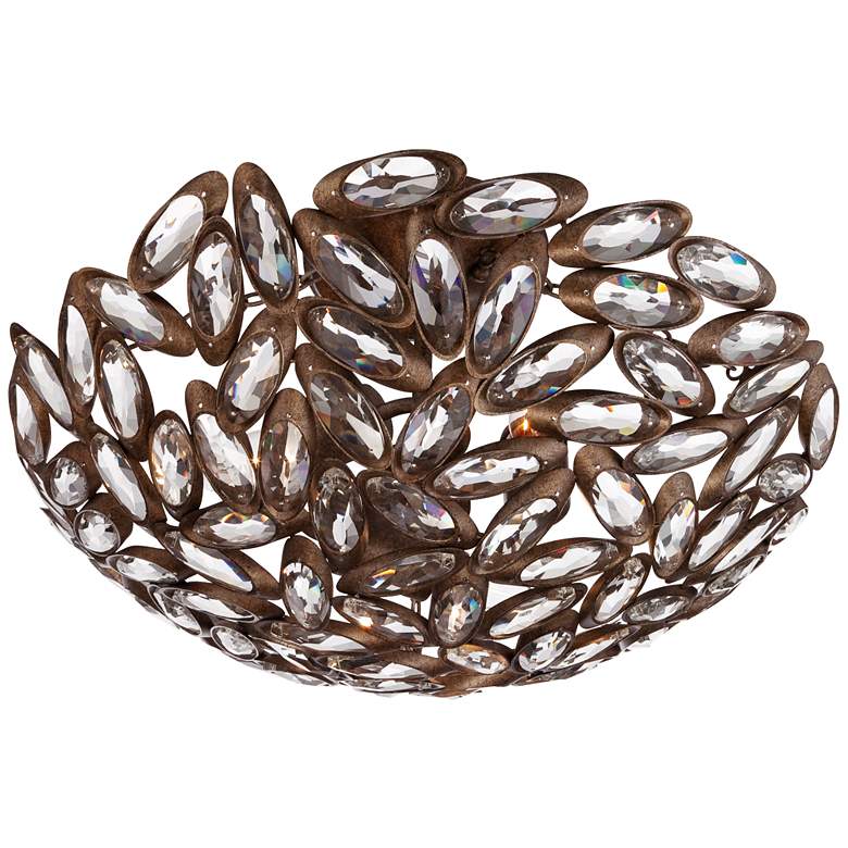 Image 5 Franklin Iron Works Viera 20 inch Bronze Crystal Semi-Flush Ceiling Light more views