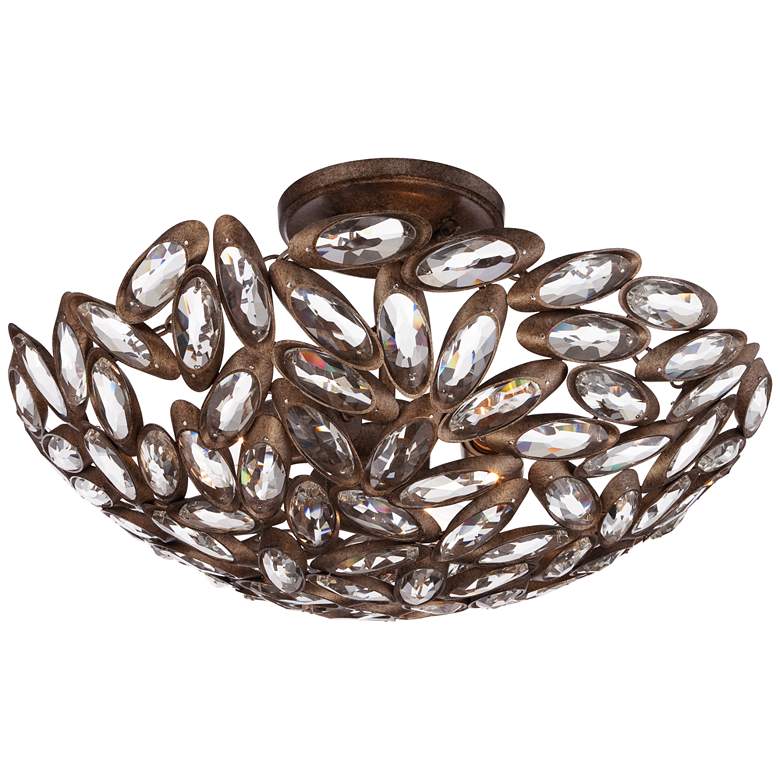 Image 6 Franklin Iron Works Viera 20 inch Bronze Crystal Semi-Flush Ceiling Light more views