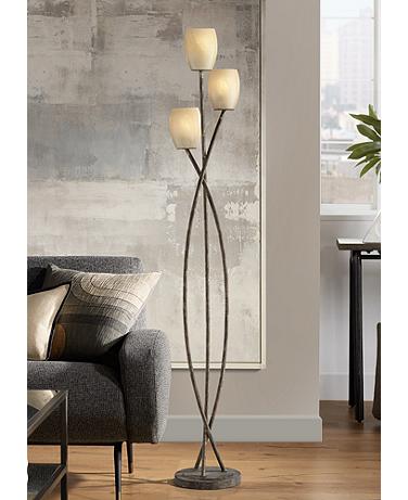 Franklin Iron Works Vierra Trio 68" Vintage Copper Bronze Floor Lamp