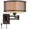 Franklin Iron Works Vista Oil-Rubbed Bronze Plug-In Swing Arm Wall Lamp