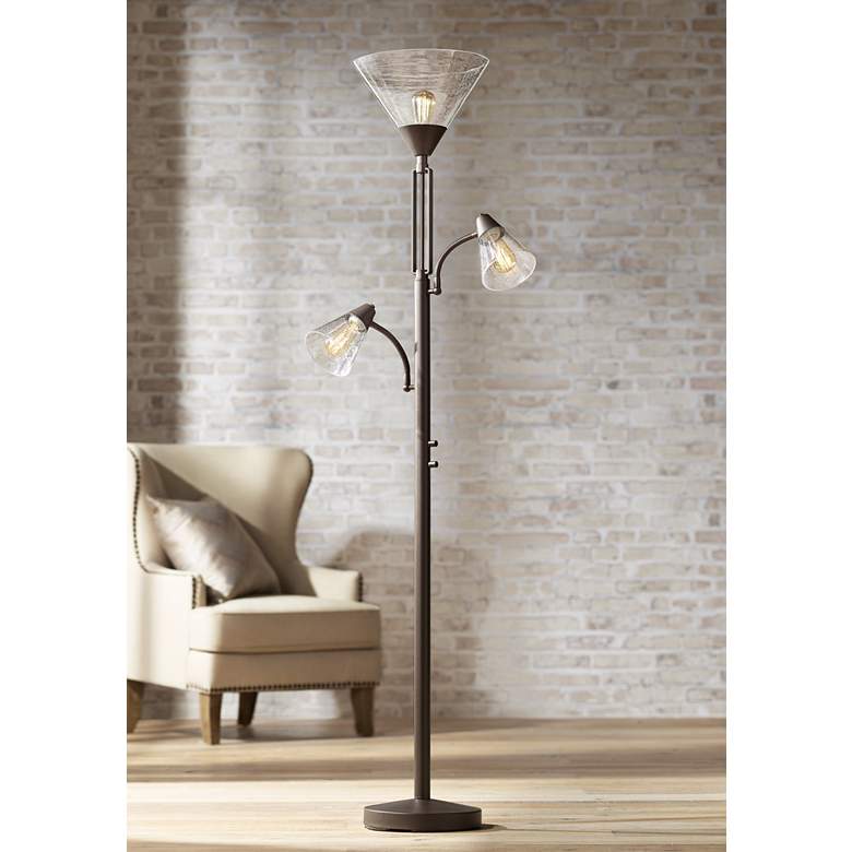 Image 2 Franklin Iron Works Warwick 71 1/2 inch Torchiere Floor Lamp