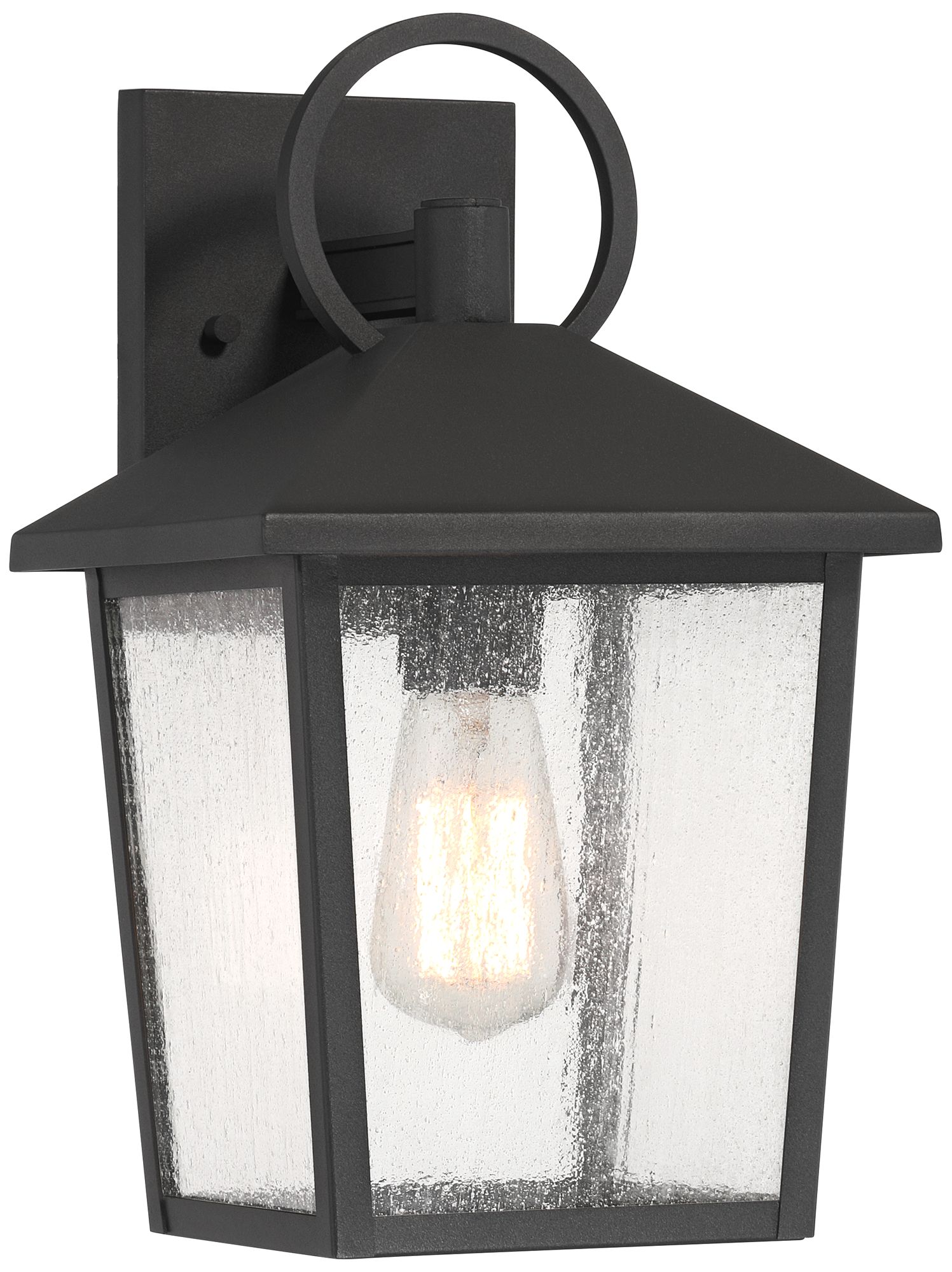 Franklin Iron Works Westmont 13 3/4"H Sand Black Outdoor Wall Light