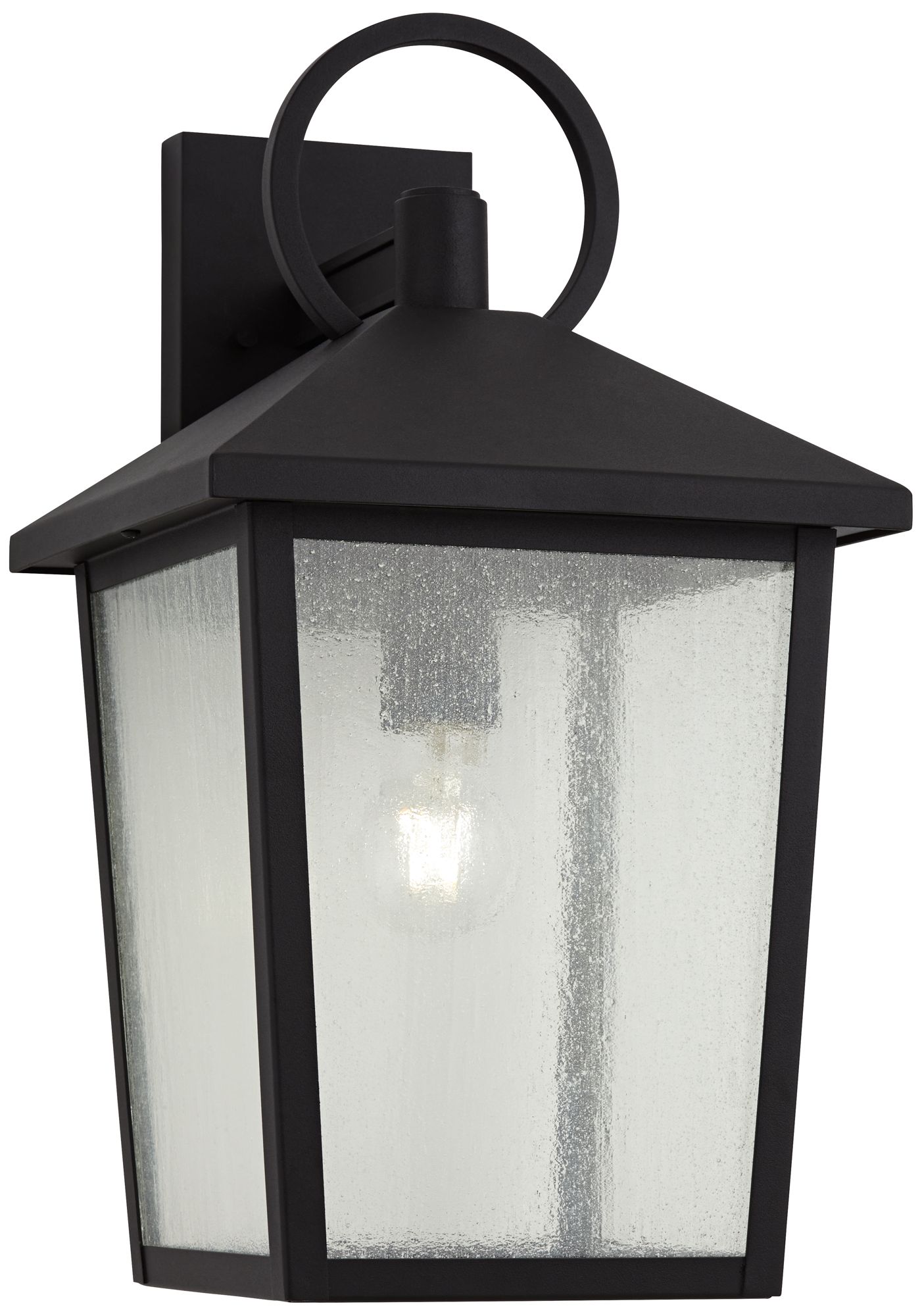 Image 3 Franklin Iron Works Westmont 18" High Sand Black Outdoor Wall Light