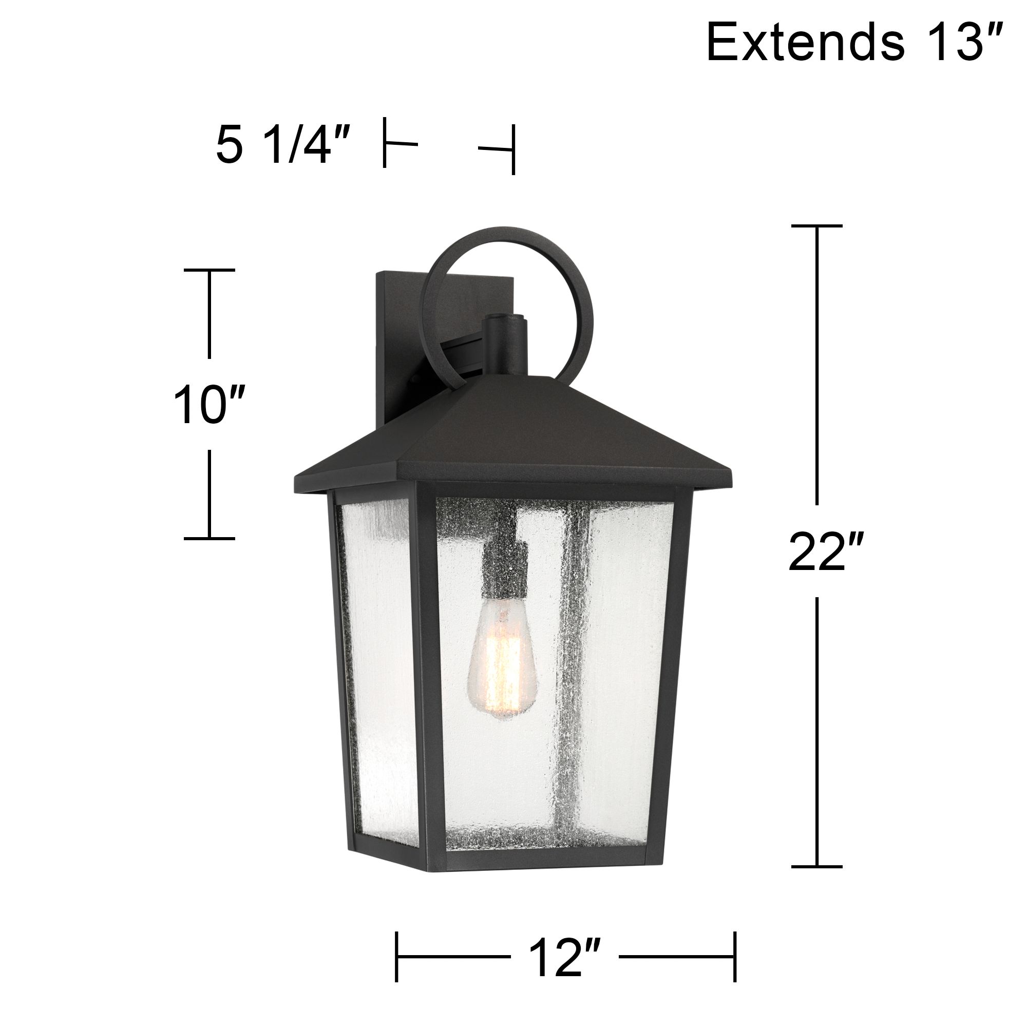 Franklin Iron Works Westmont 22" High Sand Black Outdoor Wall Light in scene