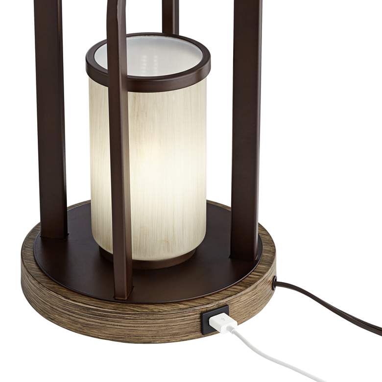 Image 6 Franklin Iron Works Will Bronze Table Lamp with USB and LED Night Light more views