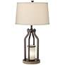 Franklin Iron Works Will Bronze Table Lamp with USB and LED Night Light