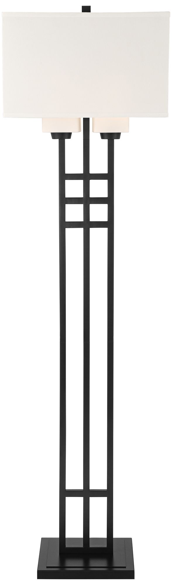 Franklin Iron Works Winslow 64" High 2-Light Matte Black Floor Lamp