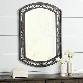 Image1 of Franklin Iron Works Woven Bronze 35 1/2" x 24" Metal Wall Mirror