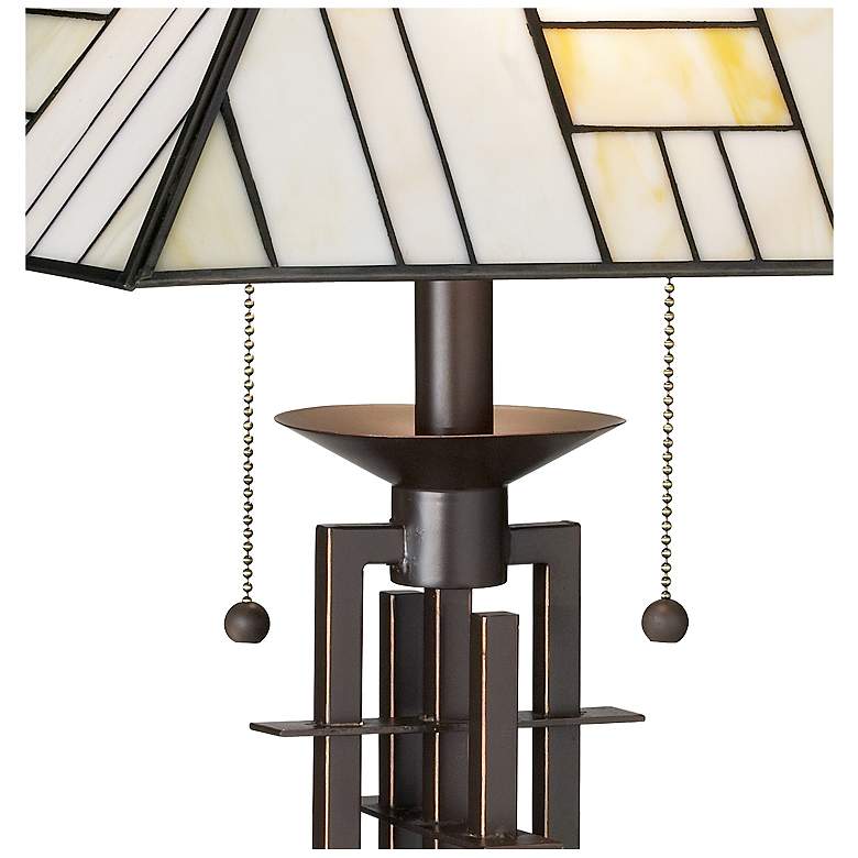 Image 3 Franklin Iron Works Wrought Iron Tiffany-Style Table Lamp with Dimmer more views