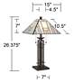 Franklin Iron Works Wrought Iron Tiffany-Style Table Lamp with Dimmer