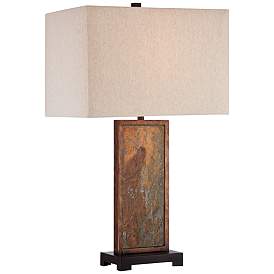 Image2 of Franklin Iron Works Yukon 30" High Natural Stone Slate Table Lamp