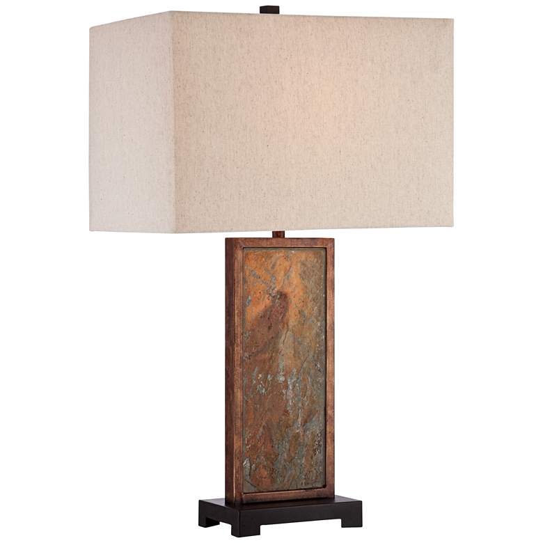 Image 2 Franklin Iron Works Yukon 30 inch High Natural Stone Slate Table Lamp