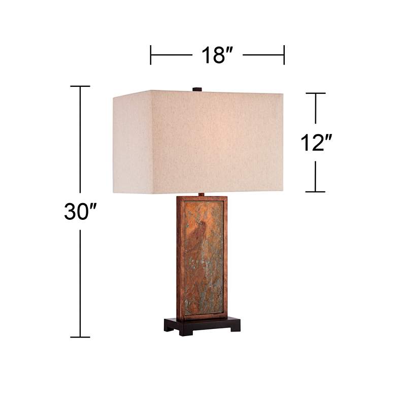 Image 6 Franklin Iron Works Yukon 30 inch High Natural Stone Slate Table Lamp more views