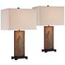 Franklin Iron Works Yukon 30" Natural Slate Stone Table Lamps Set of 2