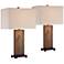 Franklin Iron Works Yukon 30" Natural Slate Stone Table Lamps Set of 2